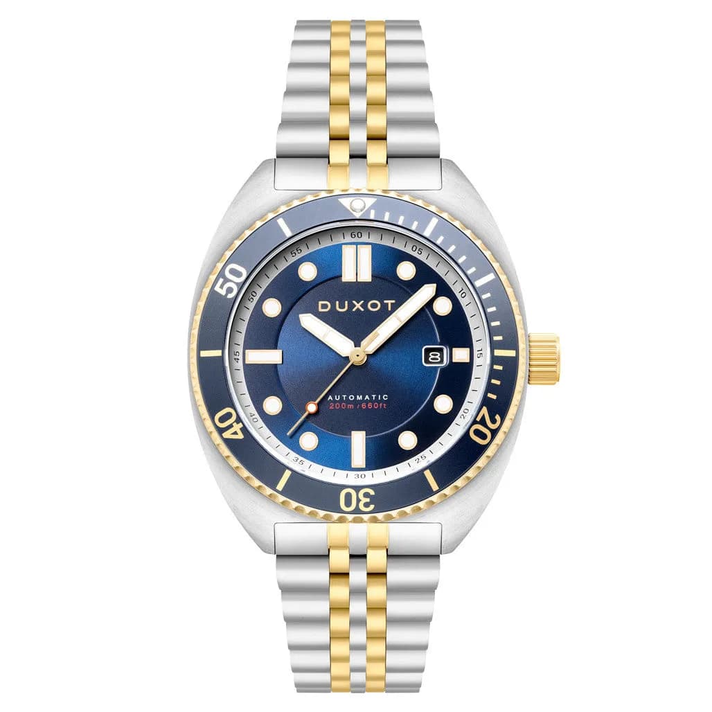 Duxot Tortuga Automatic Two-Tone Dive Watch With Blue Dial #DX-2026-44