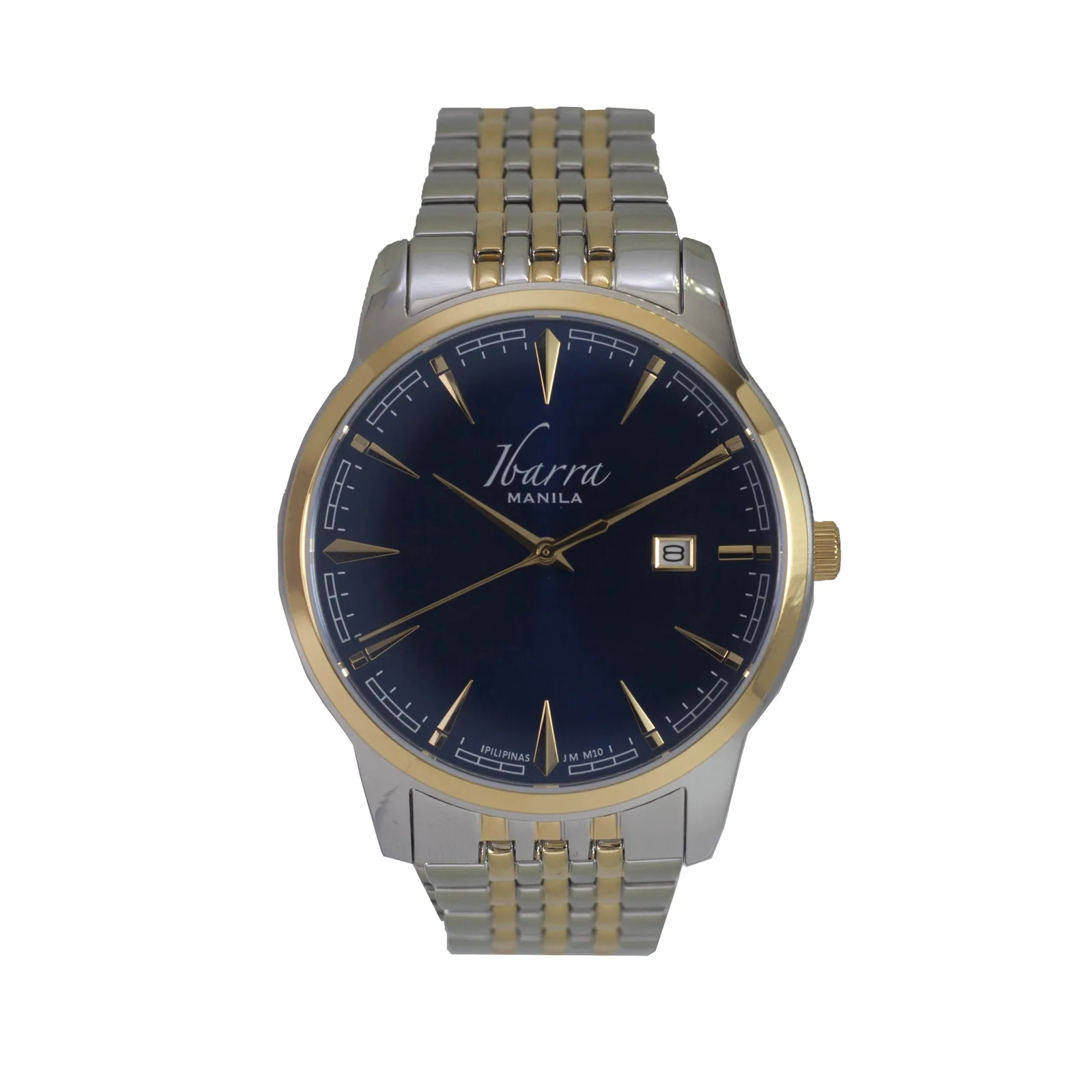 Rizal 39MM Quartz TWO-Tone Gold Watch (Blue Dial)