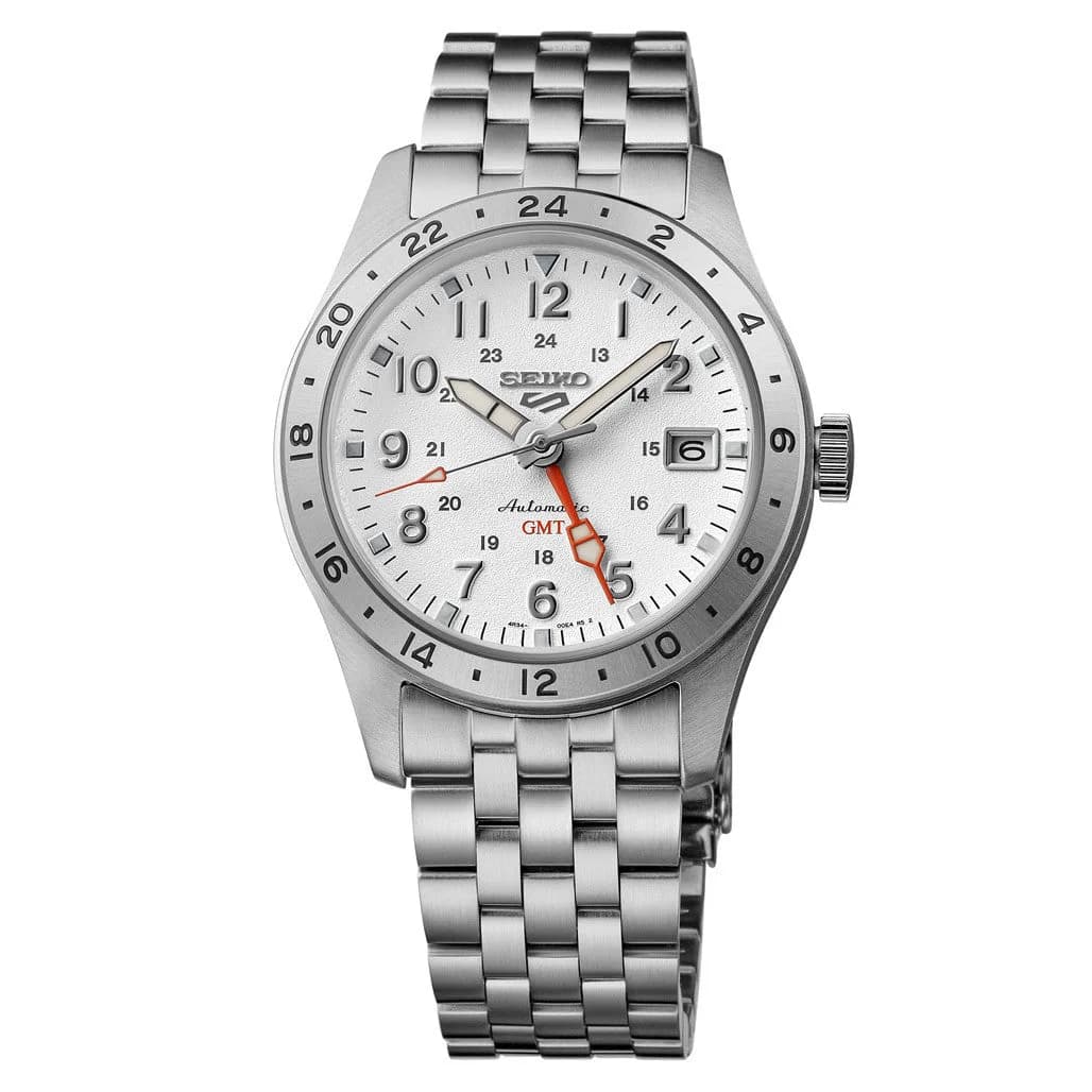 Seiko 5 Sports Automatic GMT Field Watch With White Dial #SSK059