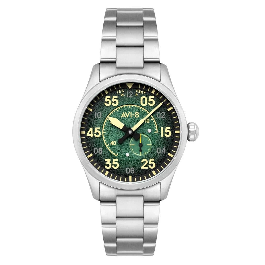 AVI-8 Spitfire Type 300 Automatic With Tarmac Tracker Green Dial #AV-4147-22