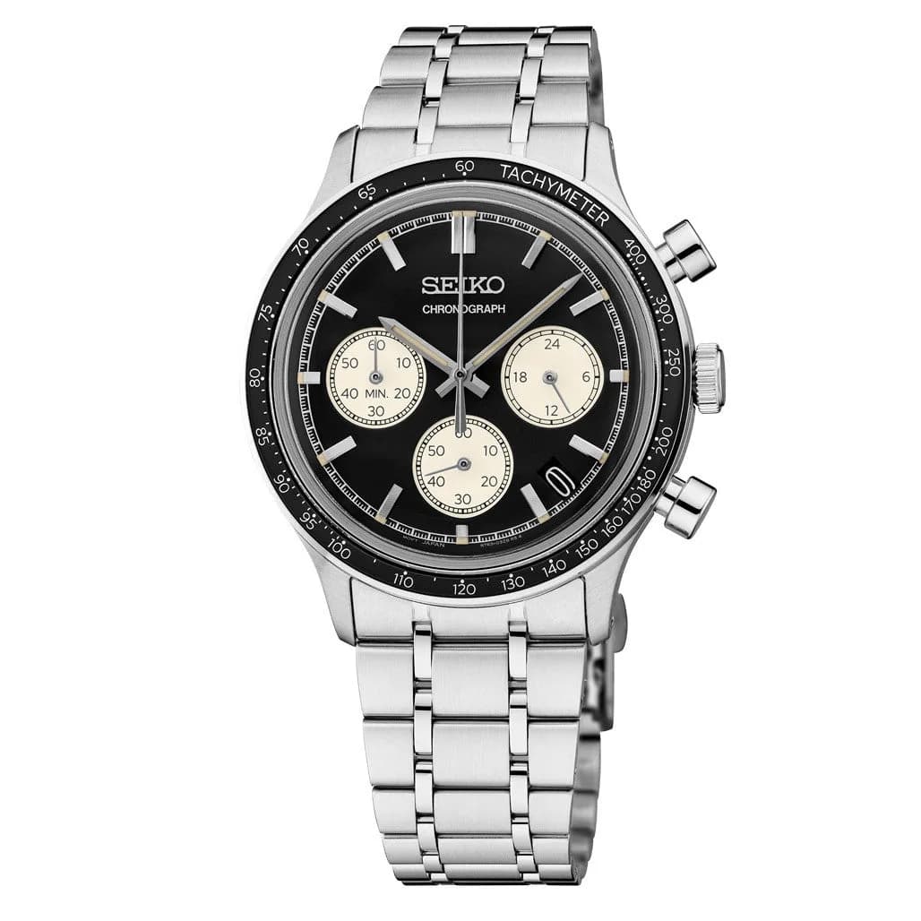 Seiko Essentials Chronograph With Black Dial #SSB479