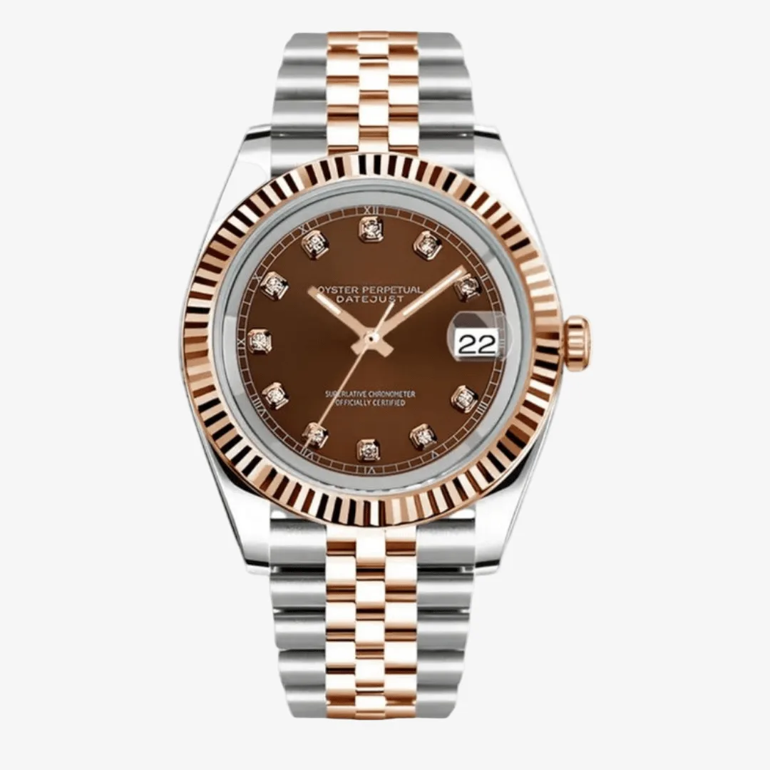 CUSTOM SEIKOJUST EDITION ROSE TWO-TONE DIAMOND TOBACCO JUBILEE MOD