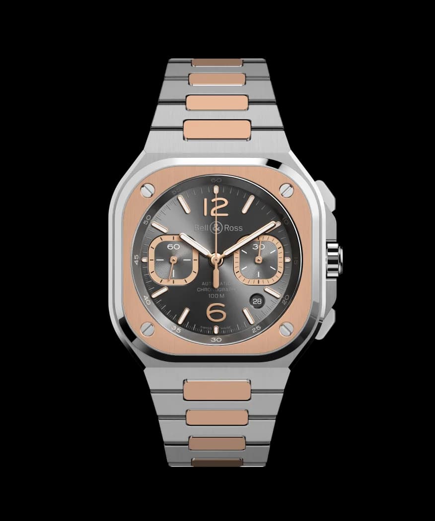 BR-05 Chrono Grey Steel & Gold