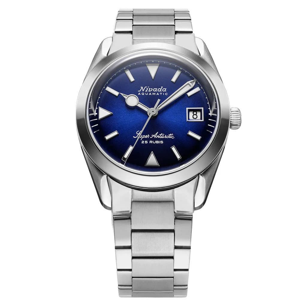 Nivada Grenchen 38mm Super Antarctic Blue With Date #32076A20