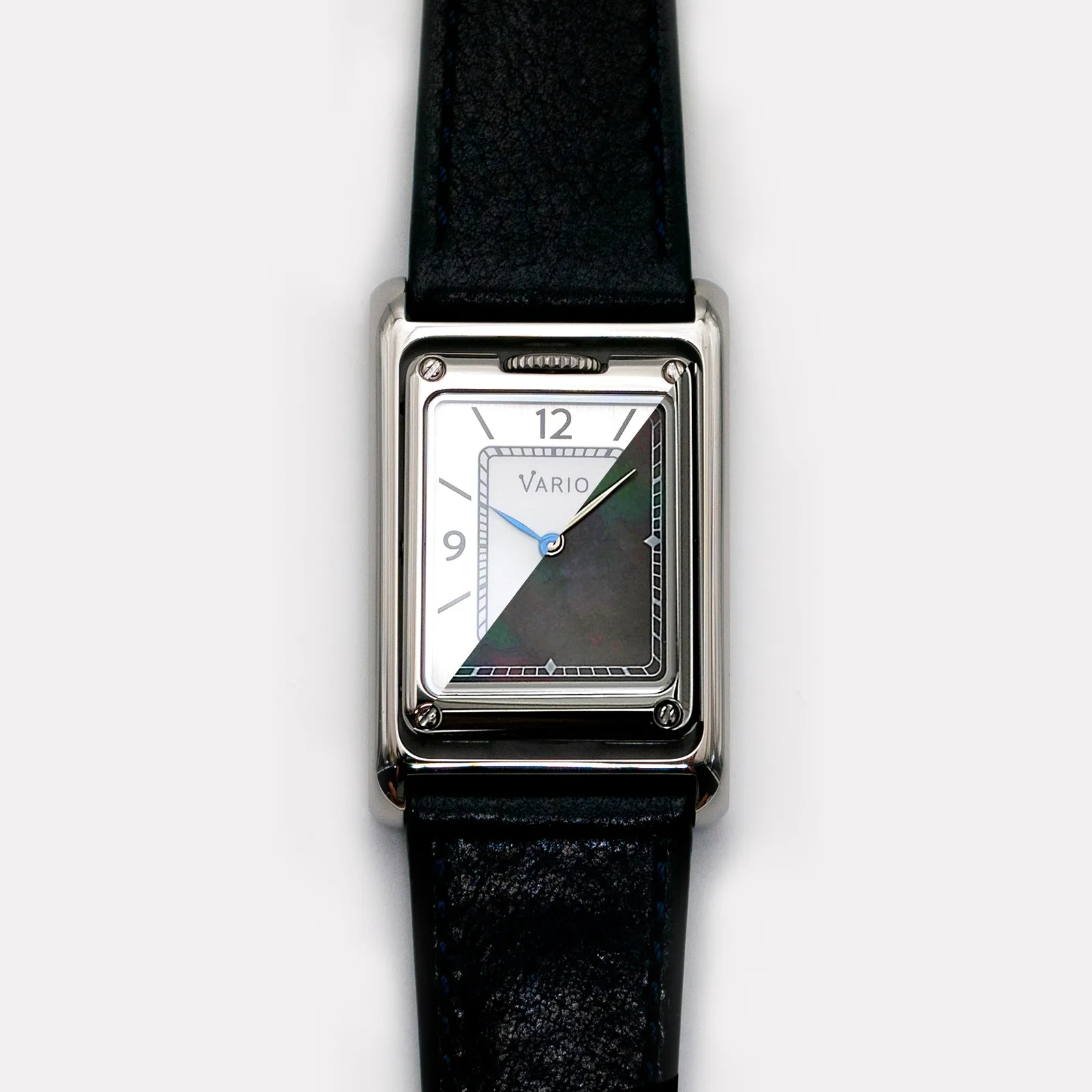 Vario Versa Reversible Dual Time Silver-Black MoP Quartz Watch