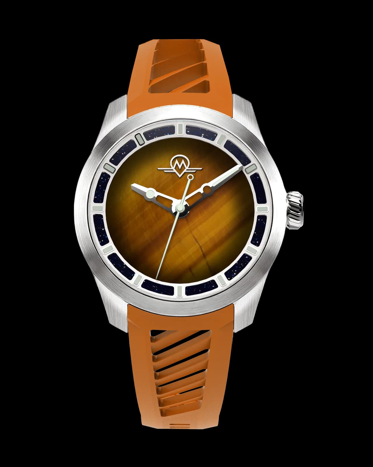 Monro Luna Adventure MLA-PTR Planet Tigers EYE, 9039 Automatic Watch, 39mm Epdm Rubber