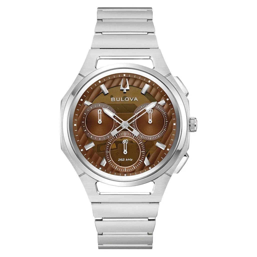 Bulova Curv 10th Anniversary Edition Chronograph In Brown #96K117