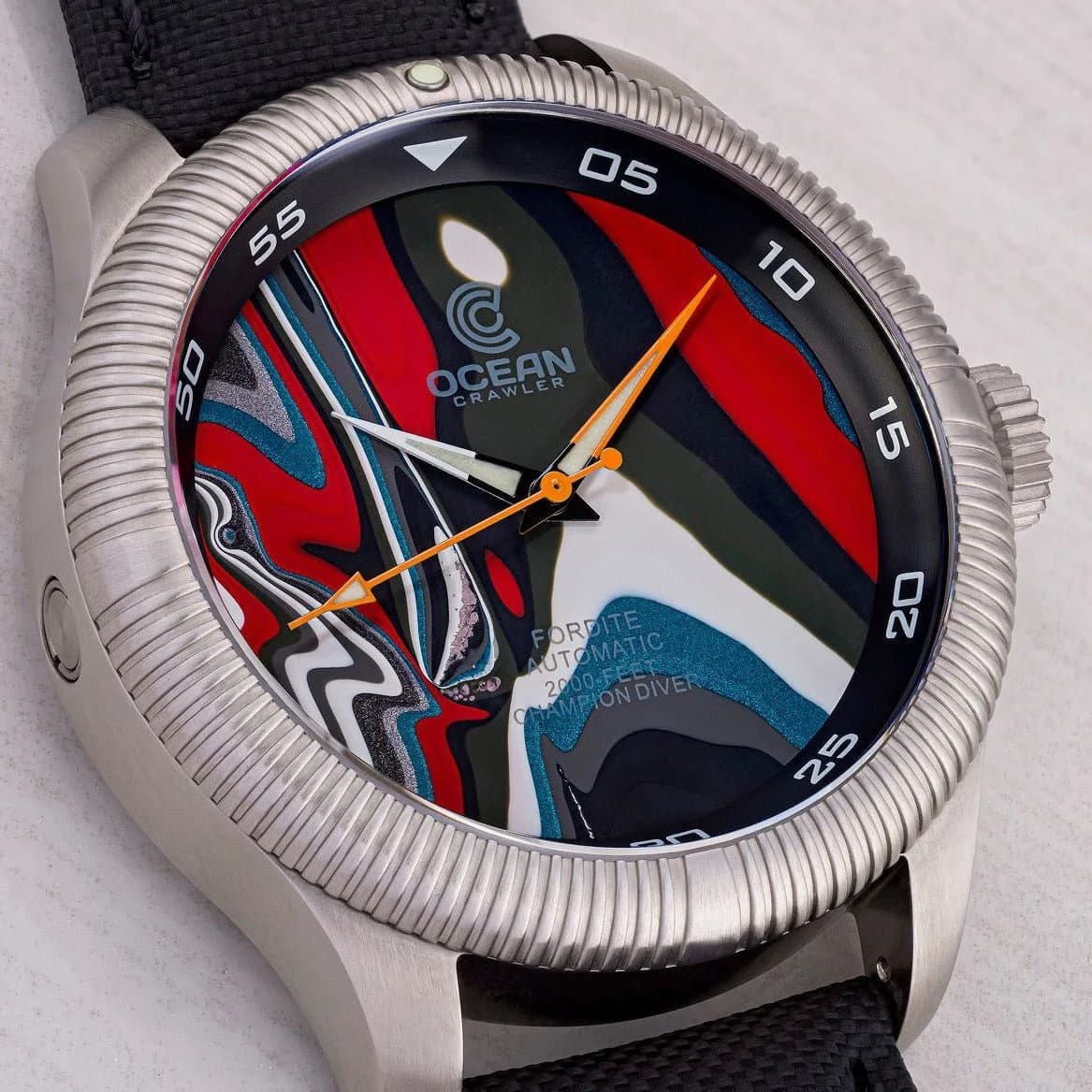 Ocean Crawler Champion Diver - Fordite - Unique Piece - Fiery Red