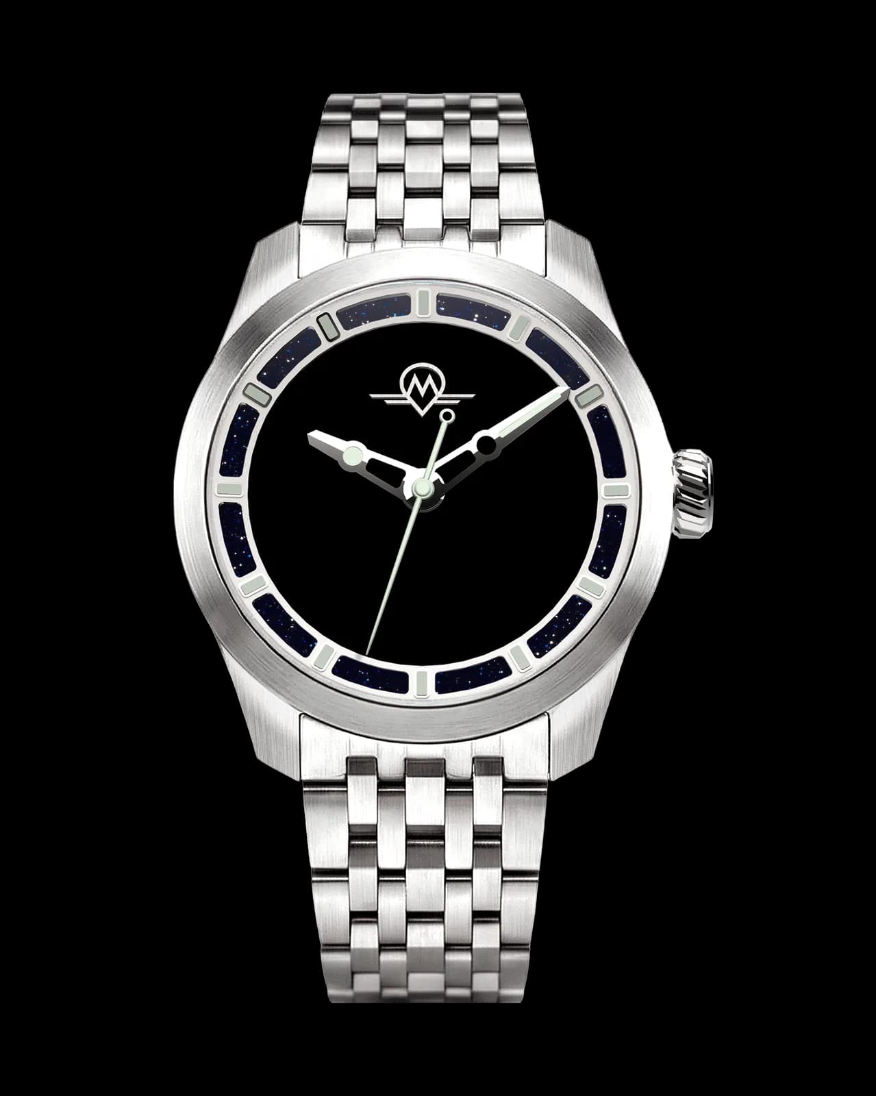 Monro Luna Adventure MLA-MBB Musuo Black Hole, 9039 Automatic Watch, 39mm Stainless Steel