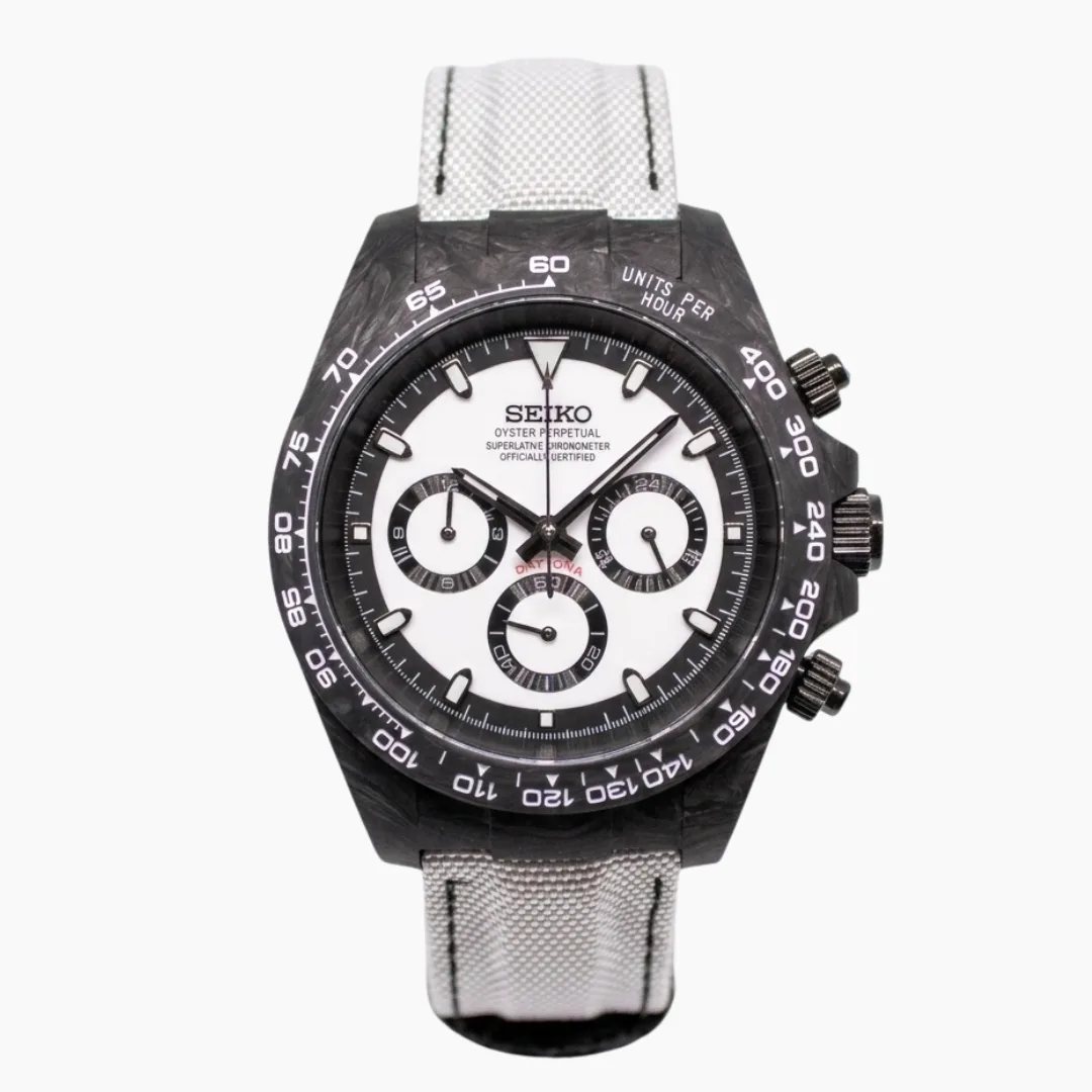 CUSTOM SEITONA CHRONOGRAPH MOD FORGED CARBON PANDA EDITION