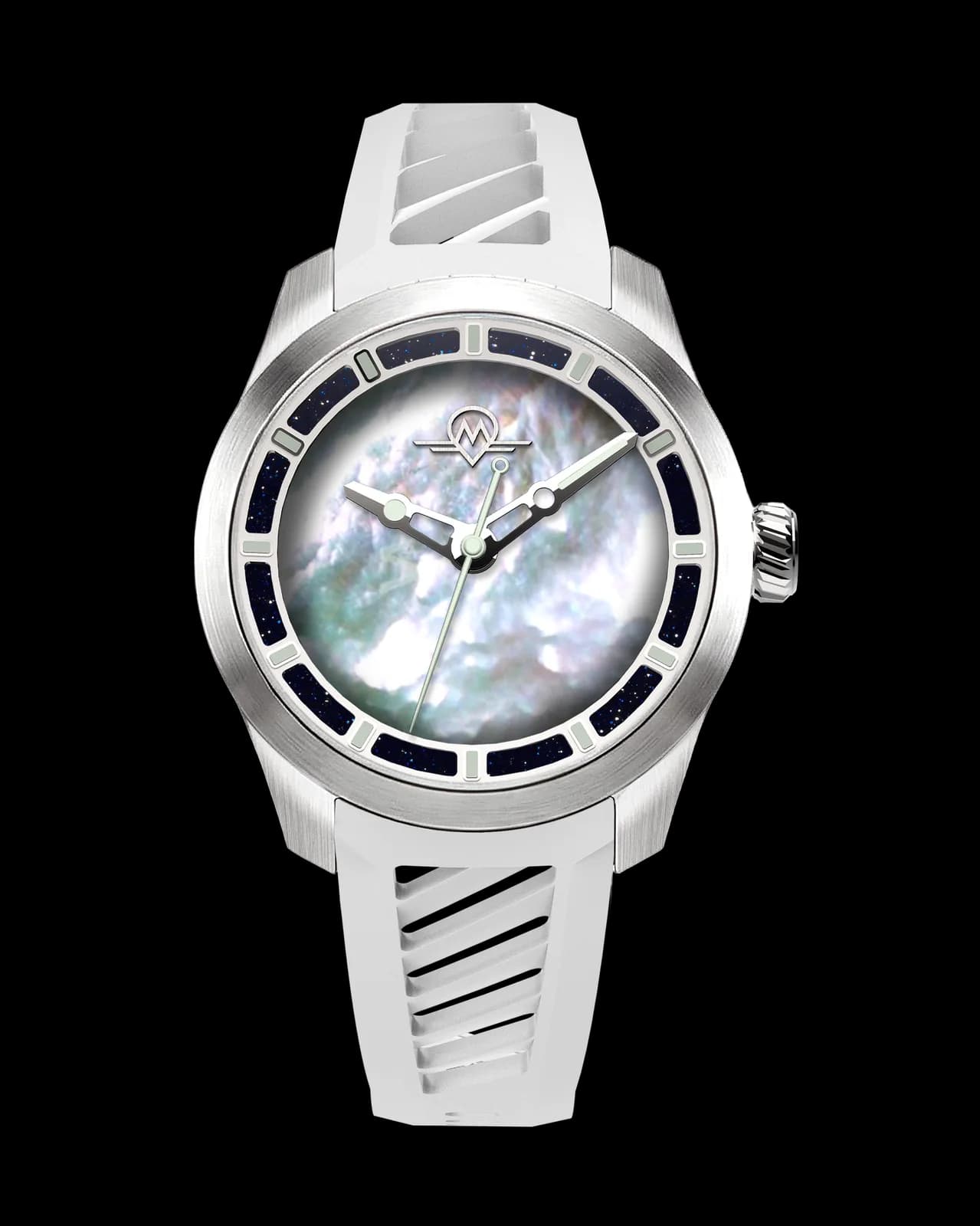 Monro Luna Adventure MLA-PPR Planet Pearl, 9039 Automatic Watch, 39mm Epdm Rubber