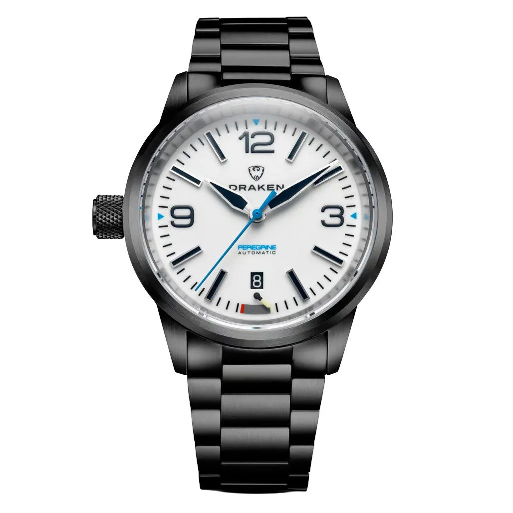 Draken Peregrine DLC 'A' Full Lume Dial Watch With Left Crown #DKN-15
