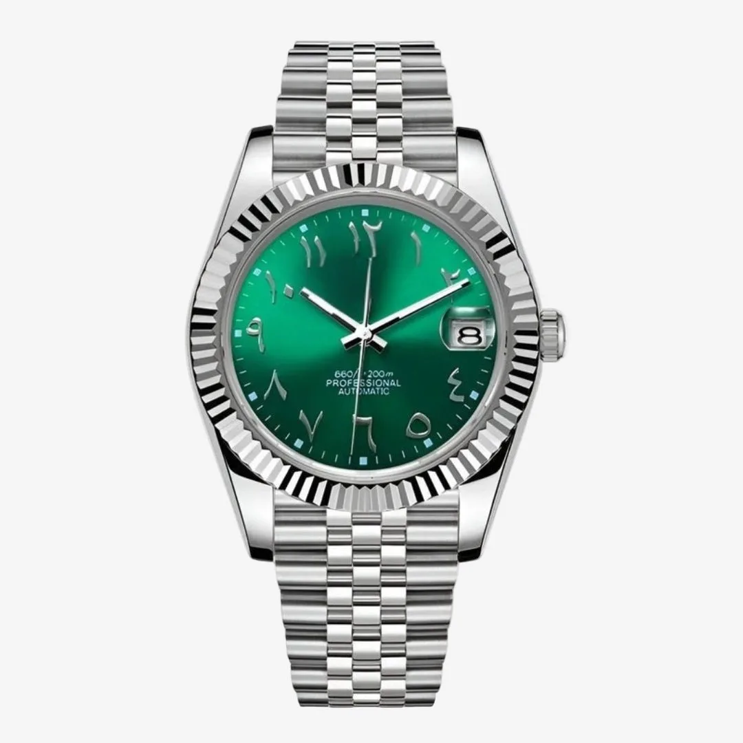 CUSTOM SEIKOJUST EDITION SILVER ARABIC EMERALD JUBILEE MOD