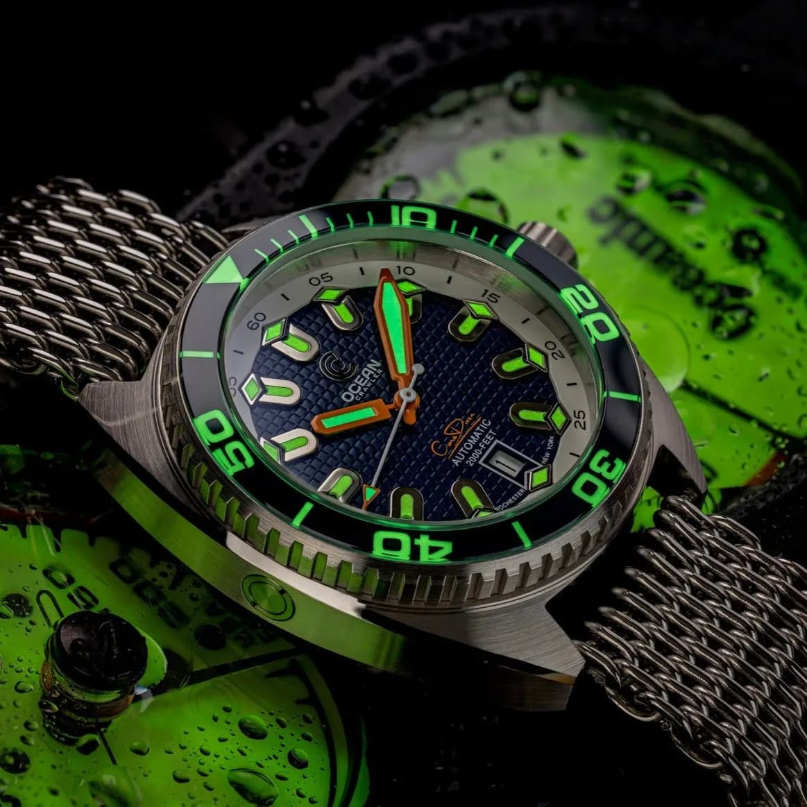 Ocean Crawler Core Diver - Solid 925 Silver Case - Prototype - Blue