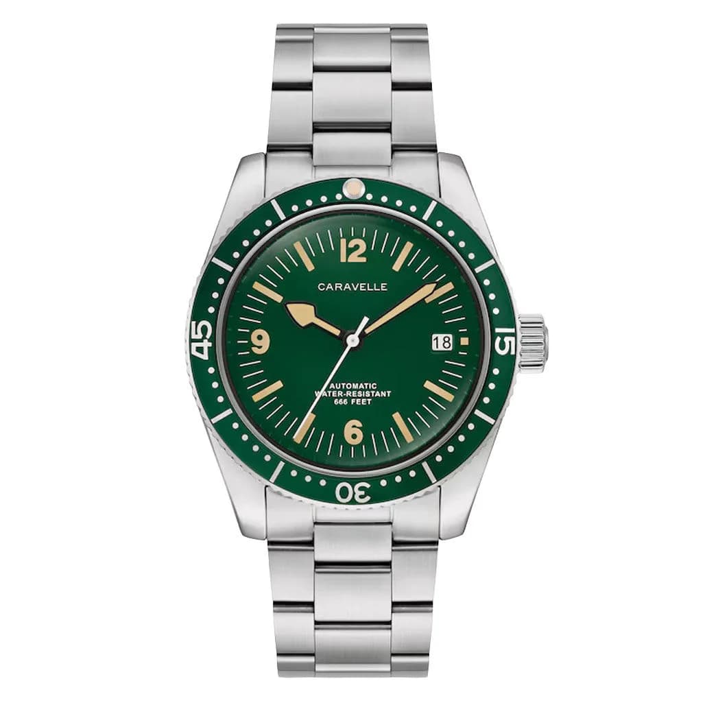 Caravelle Sea Hunter Automatic Watch With Green Dial #43B179