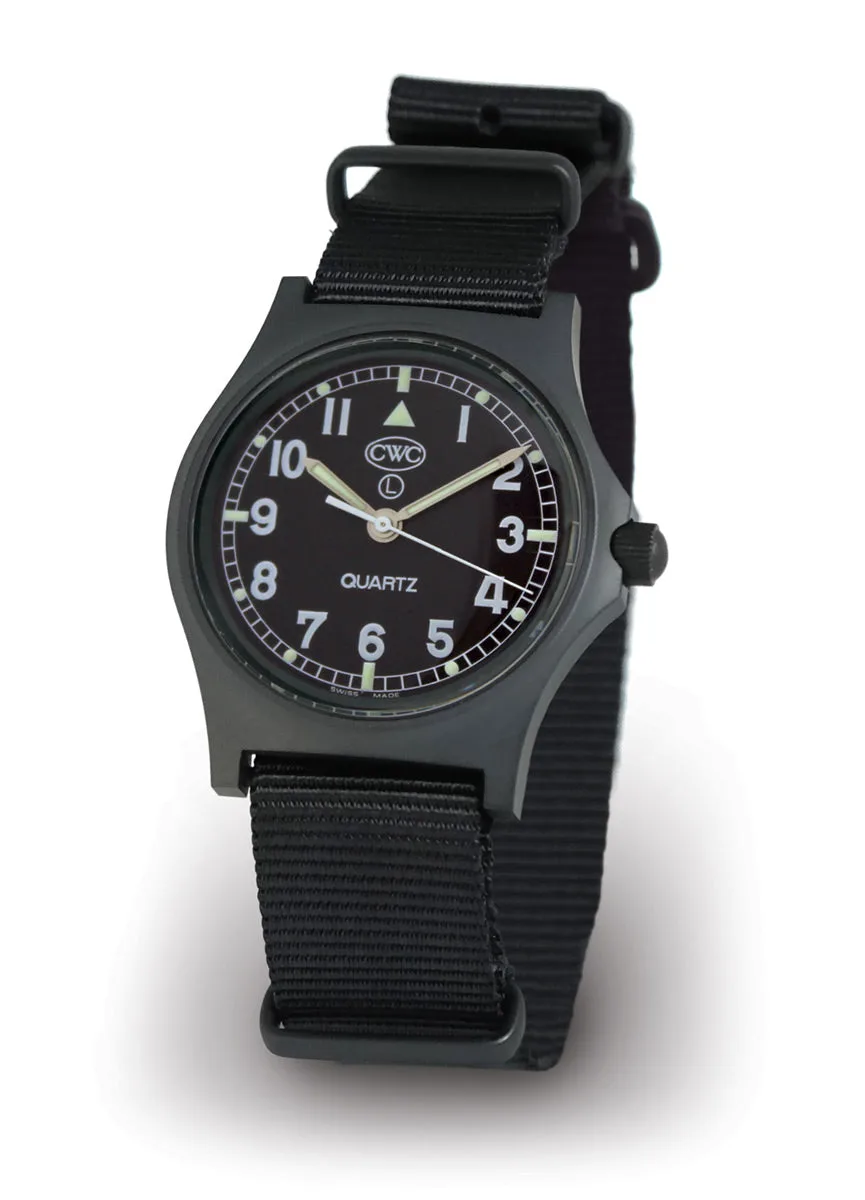 CWC GS Sapphire Watch, Black With Black Dial