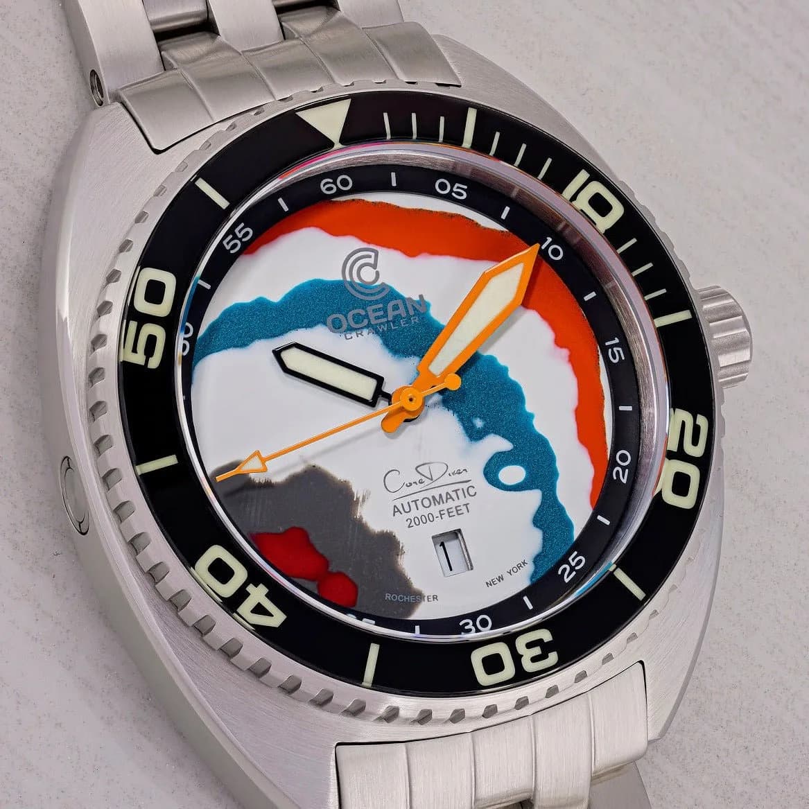 Ocean Crawler Core Diver - Fordite - Unique piece - Orange Wrangler