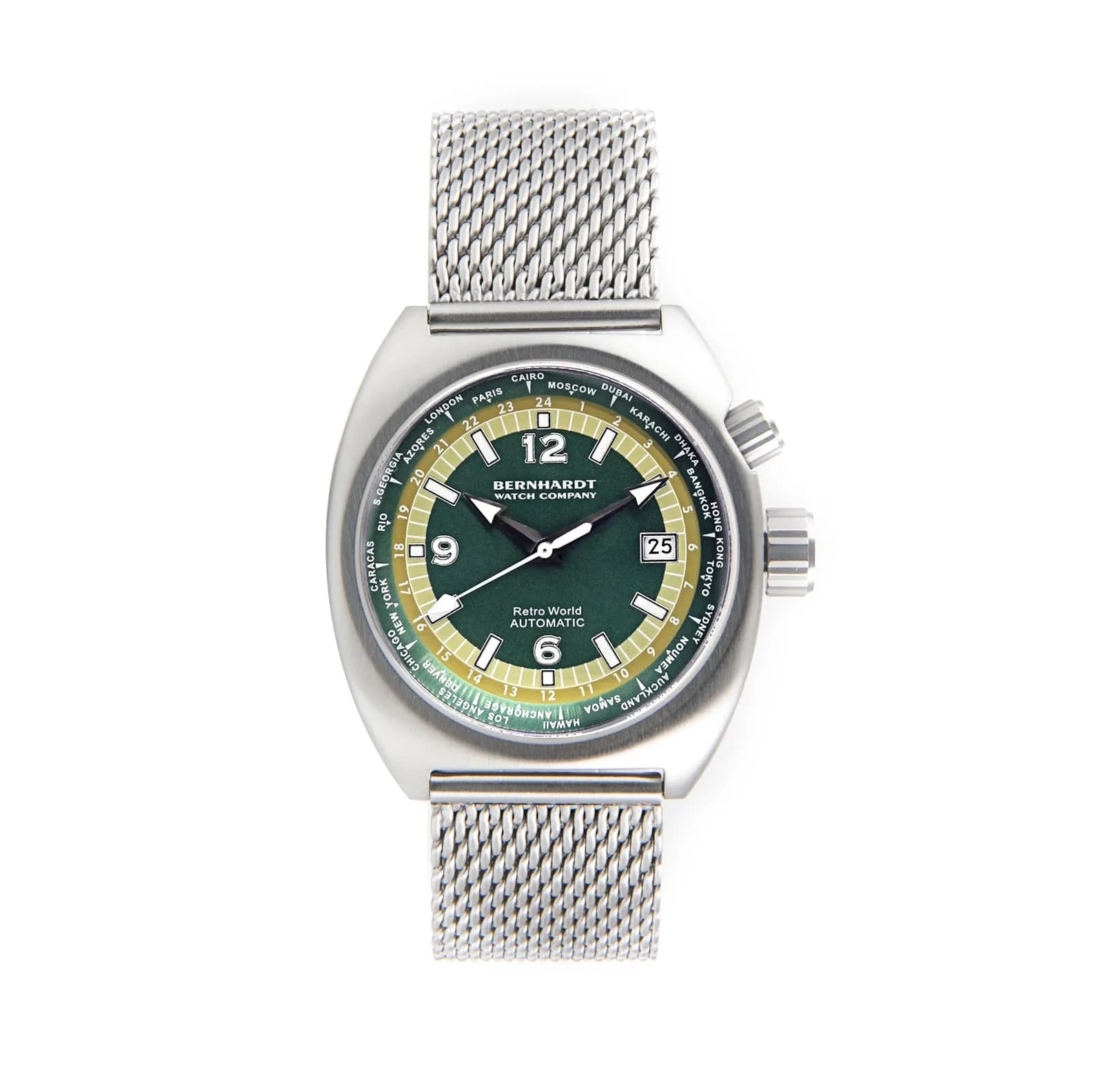 Retro World Timer - Green Dial