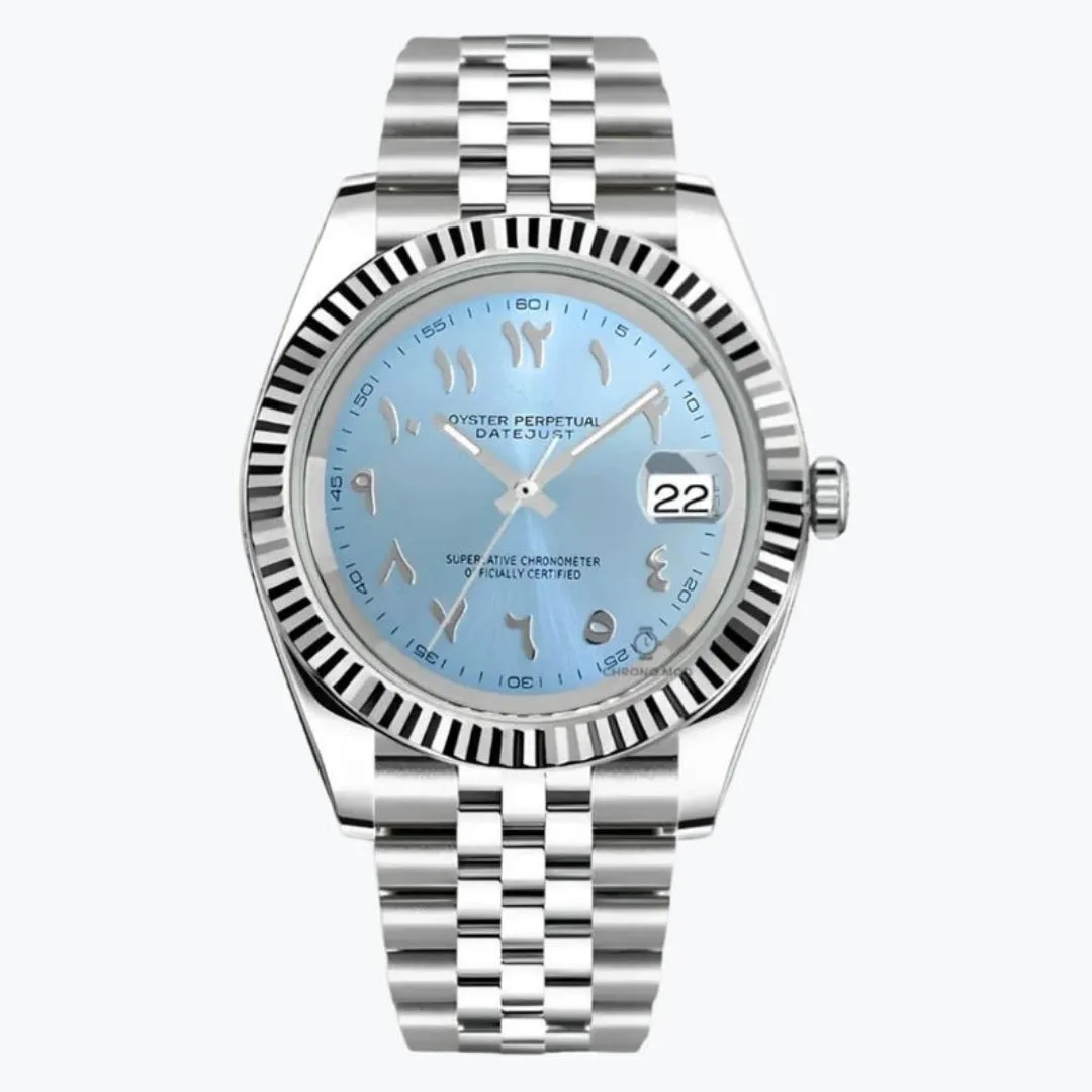 CUSTOM SEIKOJUST EDITION SILVER ARABIC GLACIER JUBILEE MOD