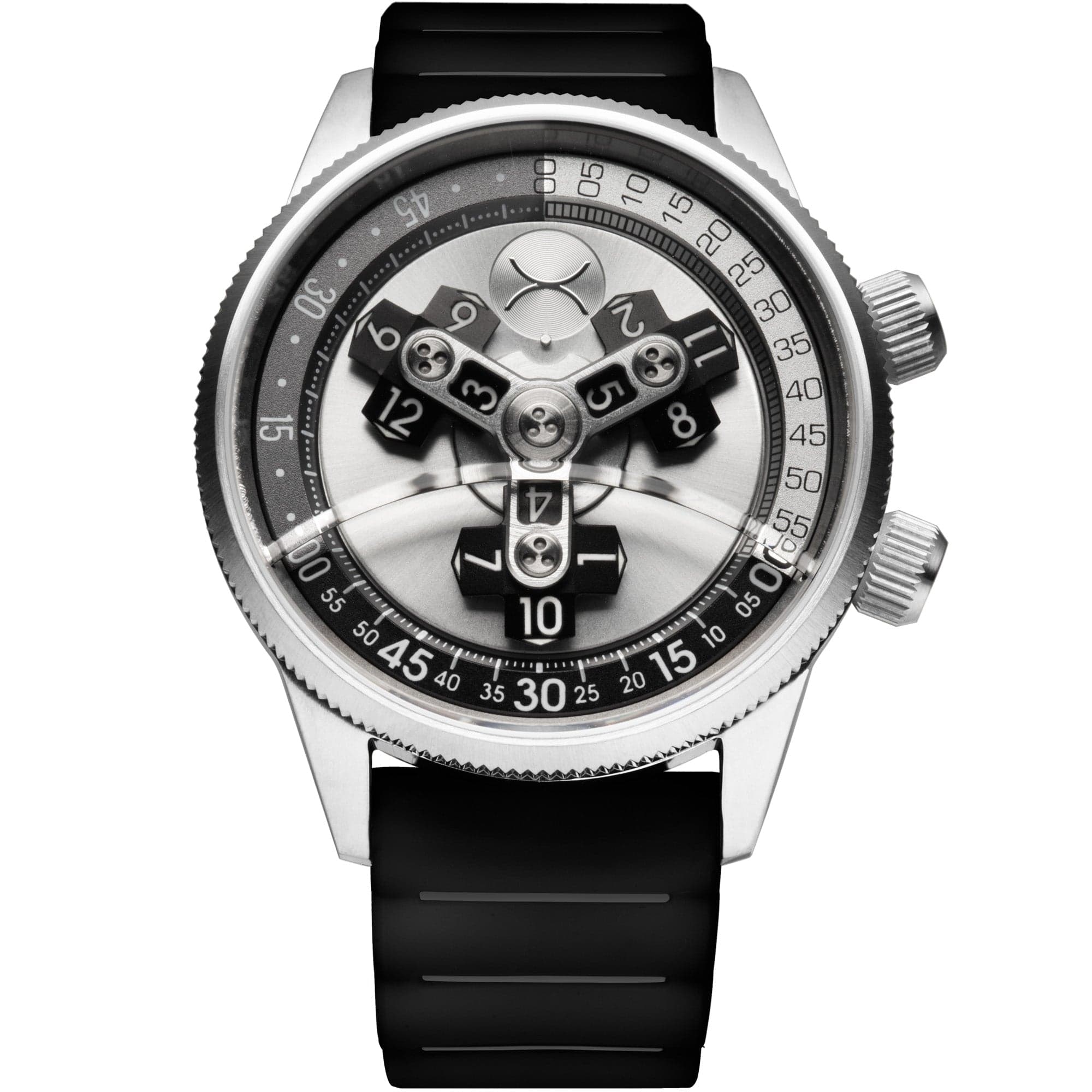 Vendetta II Automatic Wandering Hour Silver Black