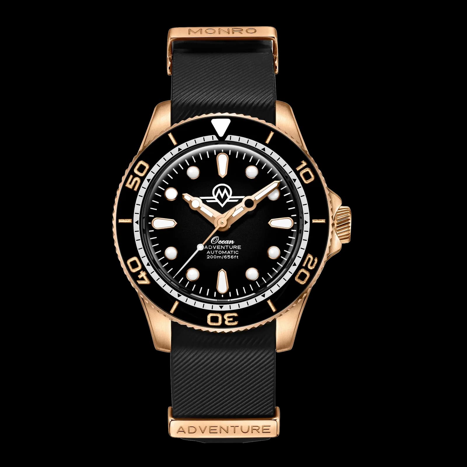 Monro Ocean Adventure MOA-BR2 Pacific Bronze, Automatic Dive Watch, 41mm Bronze Case, Black Dial