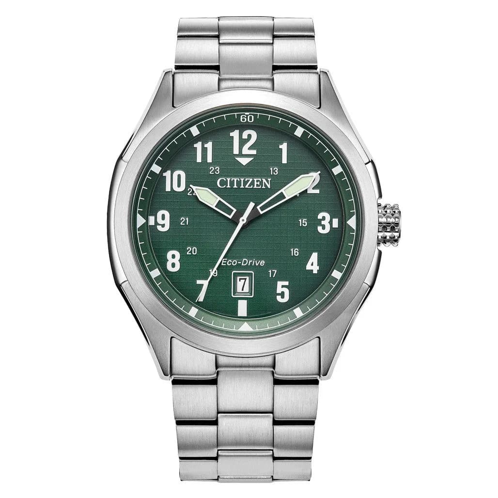 Citizen Terra Force Eco-Drive With Green Linen Dial #AW1890-51X