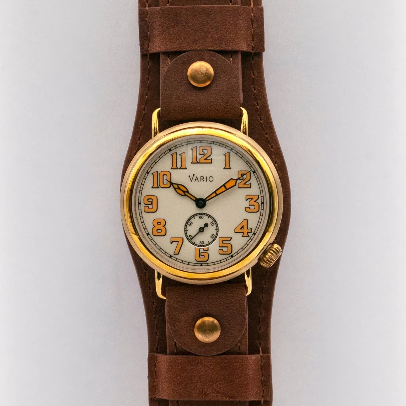 Vario 1918 Trench Brass Cream Dial With Orange Lume Watch
