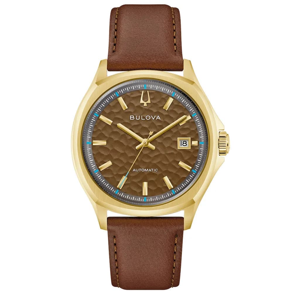 Bulova Tony Bennett NYC Brown Hammered Dial Watch #97B244