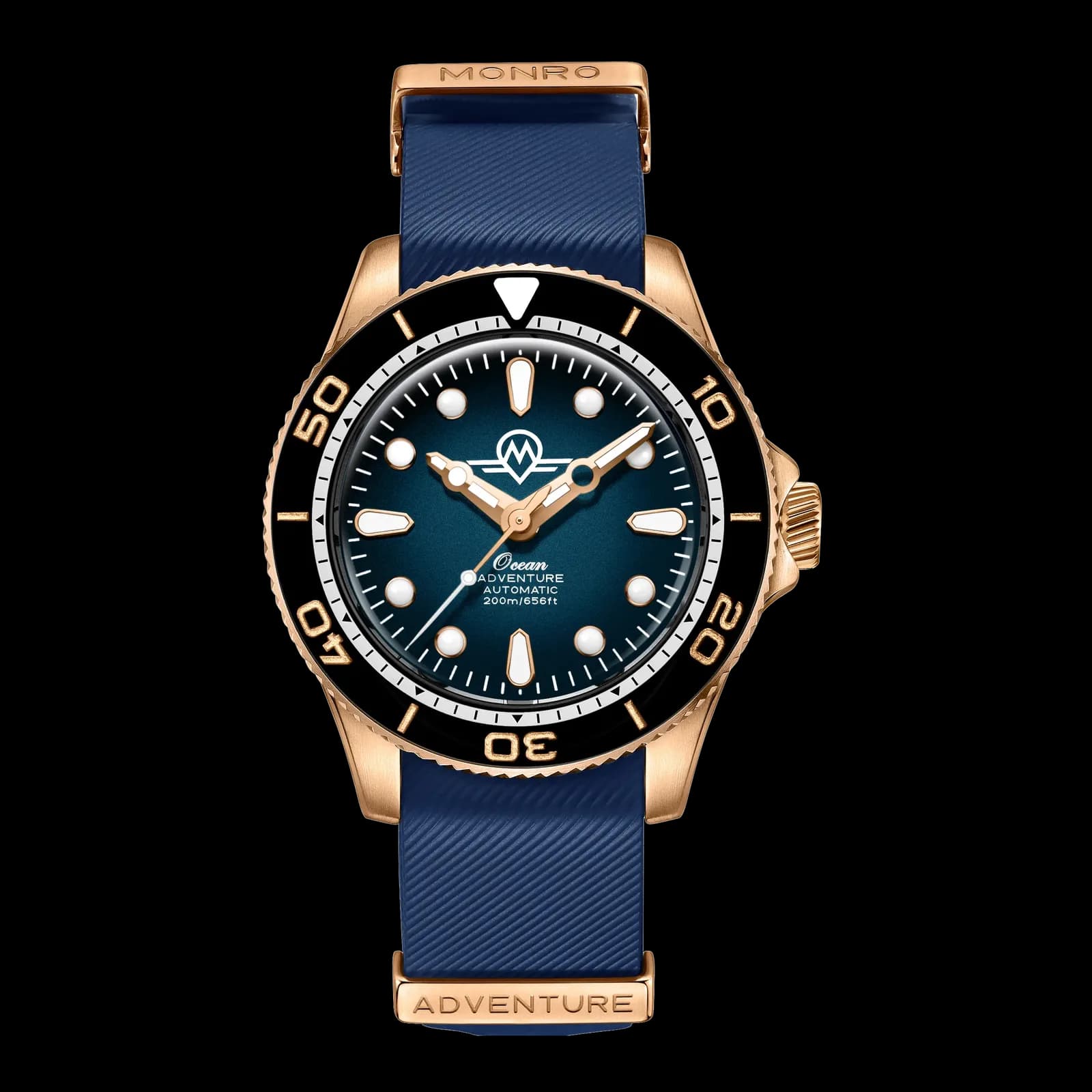 Monro Ocean Adventure MOA-BR1 Atlantic Bronze, Automatic Dive Watch, 41mm Bronze Case, Blue Dial