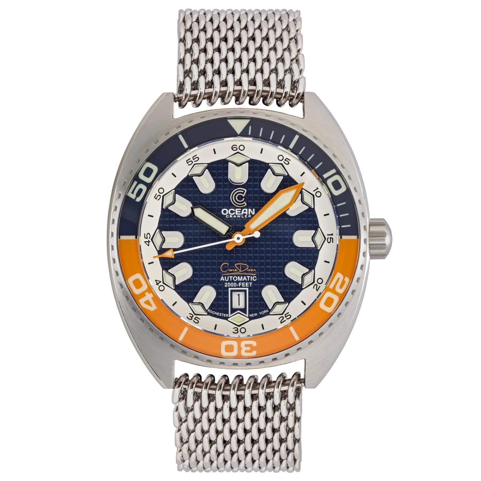 Ocean Crawler Core Diver V4 - Blue/Orange Bezel