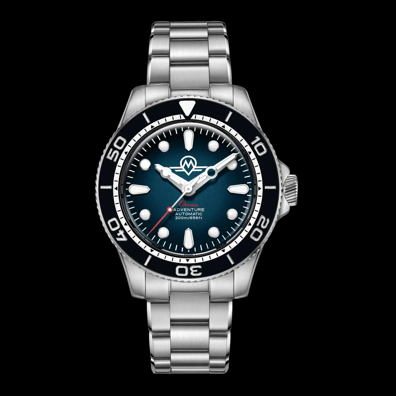 Monro Ocean Adventure MOA-1 Atlantic Blue, Automatic Dive Watch, 41mm Stainless Steel, Blue Dial