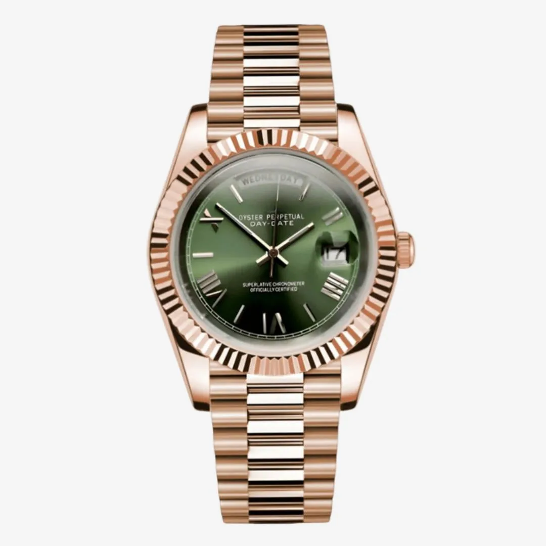 CUSTOM SEIKODATE EDITION PRESIDENTIAL ROSE EMERALD MOD