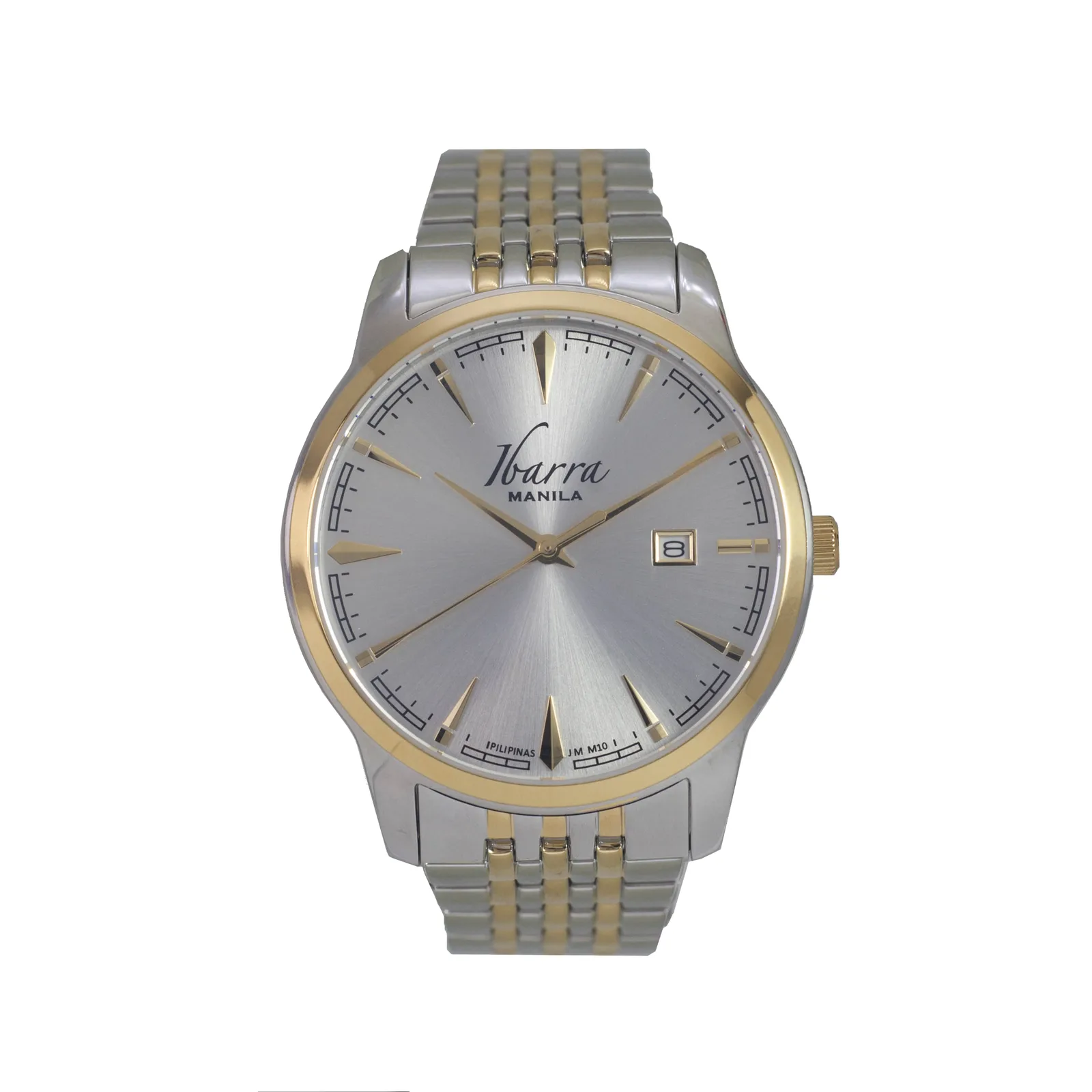 Rizal 39MM Quartz TWO-Tone Gold Watch (Silver Dial)
