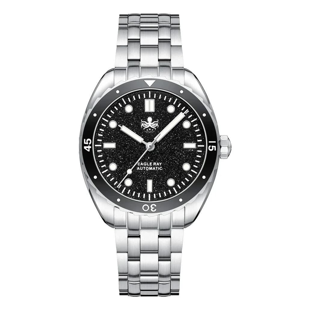Phoibos Eagle Ray Automatic Diver With Black Aventurine Dial #PY065CN
