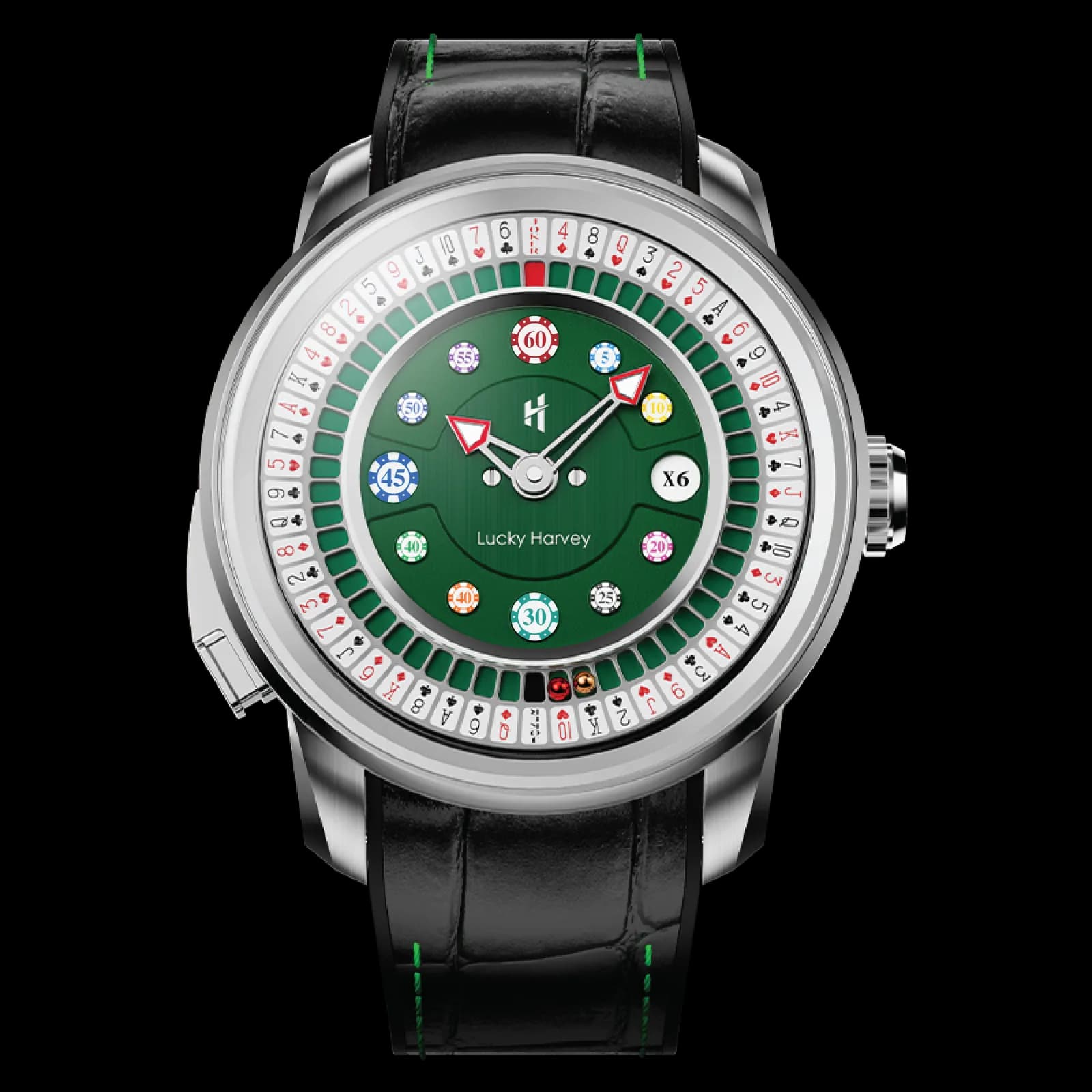 Casino Series Silver Poker Roulette Automatic Watch