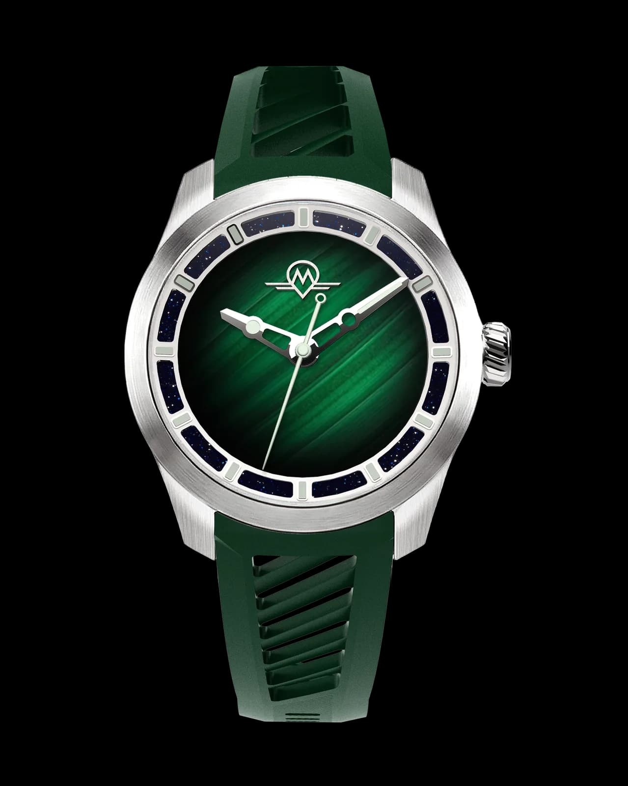Monro Luna Adventure MLA-PMR Planet Malachite, 9039 Automatic Watch, 39mm Epdm Rubber