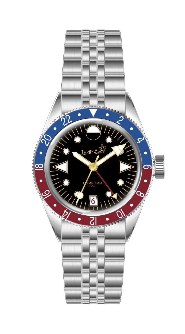 Oceanguard GMT - Jet Black W/ Pepsi Bezel