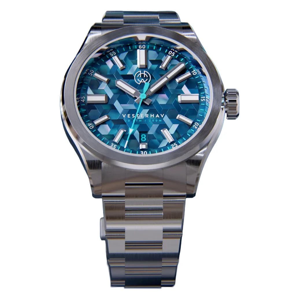 Henry Archer Vesterhav Slim Automatic Watch With Tesseract Dial #HAC-VES-TES-3LI