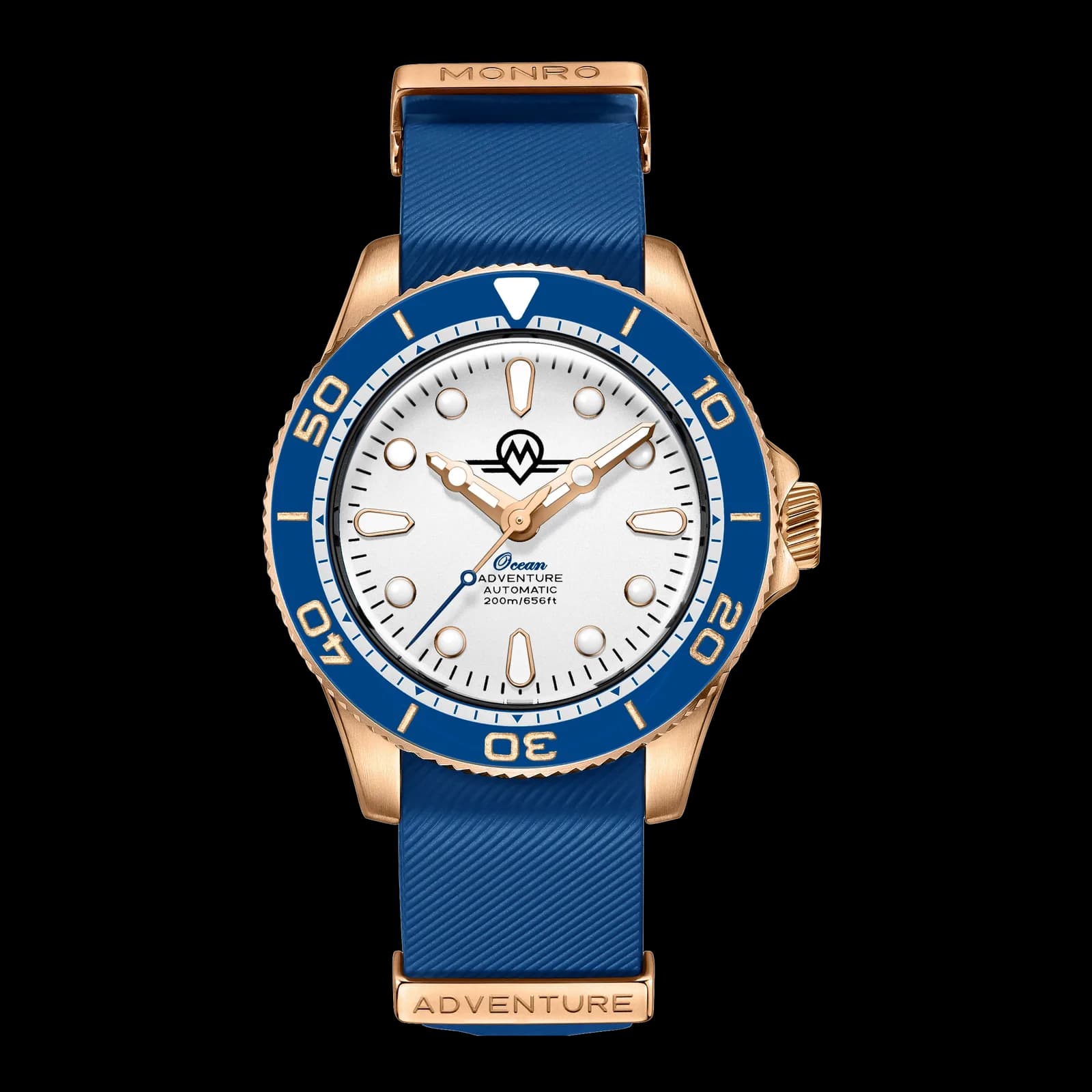 Monro Ocean Adventure MOA-BR3 Arctic Bronze, Automatic Dive Watch, 41mm Bronze Case, White Dial