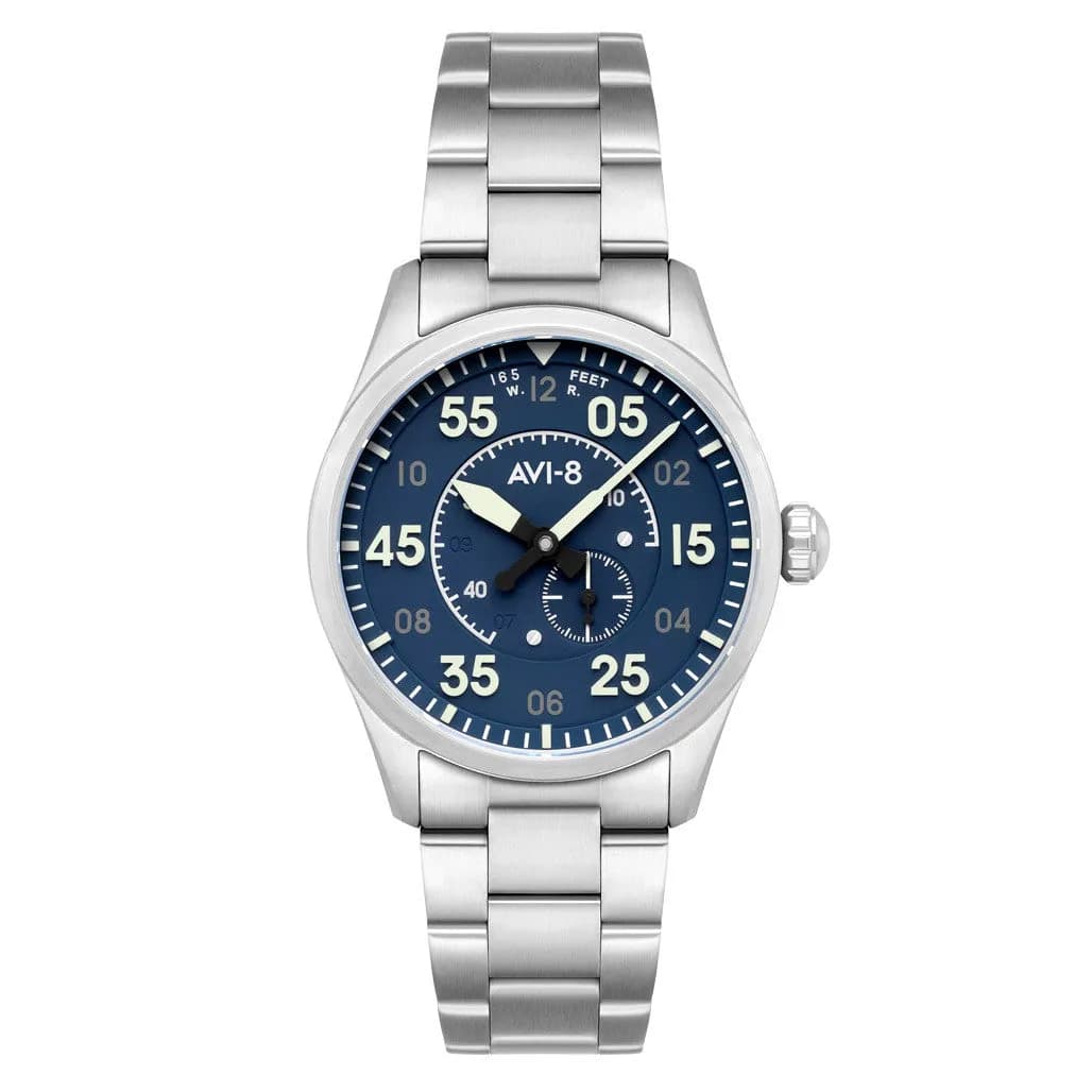 AVI-8 Spitfire Type 300 Automatic With Sky Gauge Blue Dial #AV-4147-11