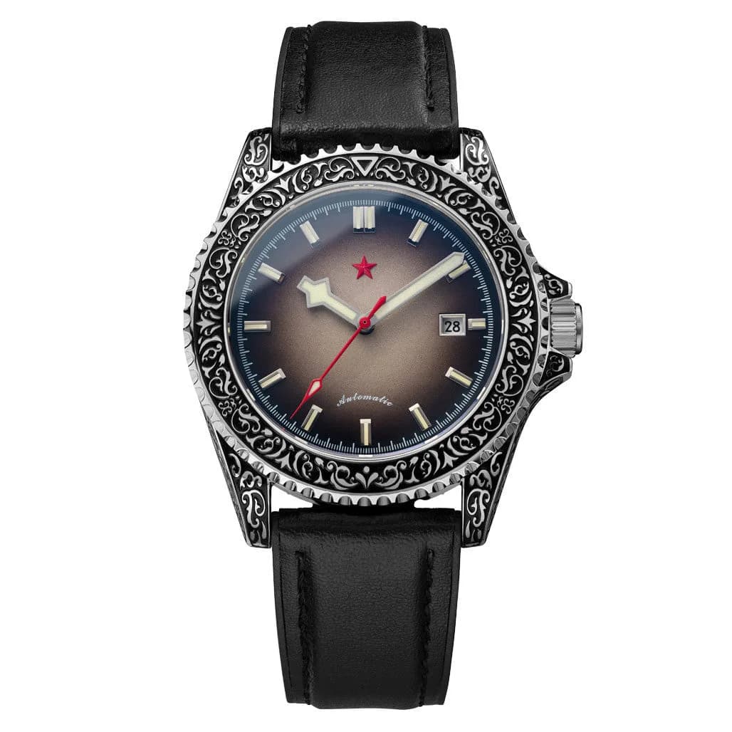 Red Star Artisan Engraved Case Automatic Diver #8912G-A