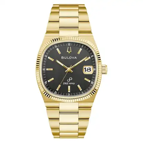 Bulova Super Seville Precisionist Watch Gold Tone with Black Dial #97B246