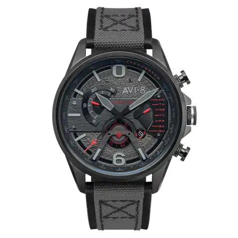 AVI-8 Timepieces HAWKER HARRIER Dual Retrograde Chronograph · Stealth Black · AV-4056-05