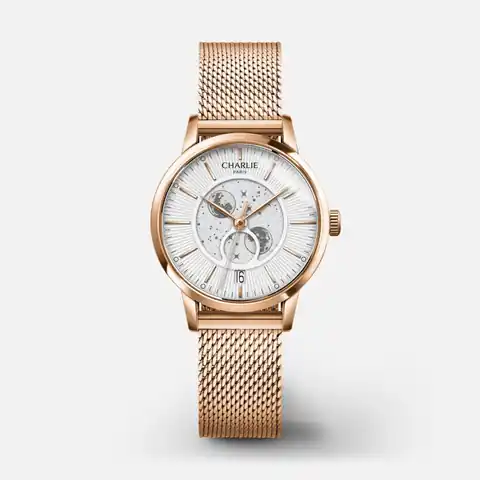 CHARLIE - Paris Sully - Phase De Lune - Doré Rose & Blanc
