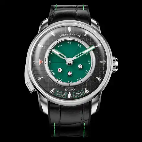 Lucky Harvey International Casino Series Green Sic Bo Automatic Watch