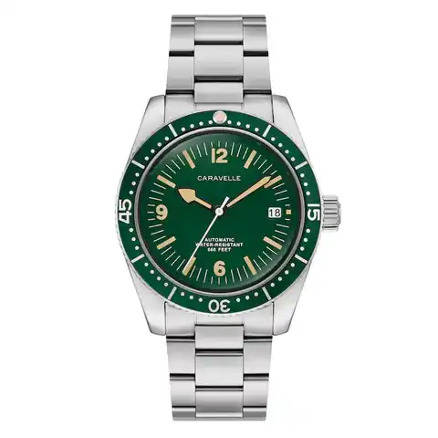 Caravelle Sea Hunter Automatic Watch with Green Dial #43B179