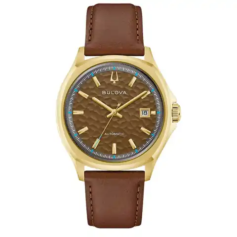 Bulova Tony Bennett NYC Brown Hammered Dial Watch #97B244