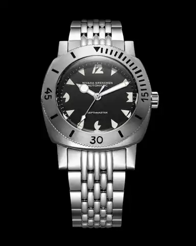 Nivada Grenchen White ART Deco Depthmaster