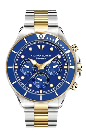 Filippo Loreti Watches Odyssey Two Tone Gold Blue Link