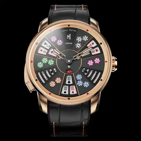 Lucky Harvey International Casino Series Rose Gold Three Card Poker Automatic Watch